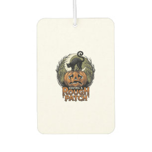 Halloween Pumpkin Cat Rough Patch Vintage Engravin Car Air Freshener