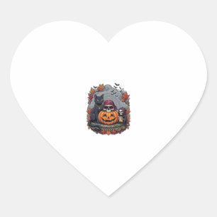 Halloween Pumpkin Cat Skull Grim Reaper Autumn Lea Heart Sticker