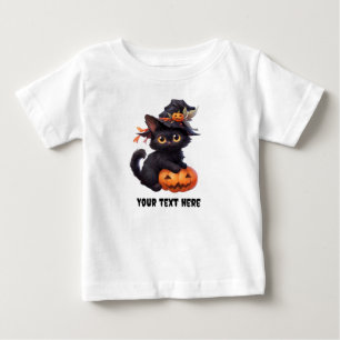 Halloween Pumpkin Cat Spooky Vintage Baby T-Shirt