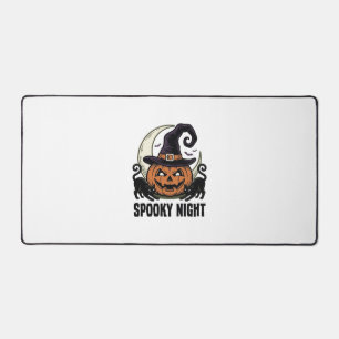 Halloween Pumpkin Cat Witch Hat Vintage Shirt_1 Desk Mat