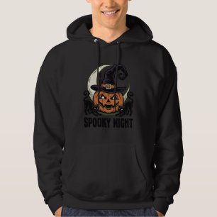 Halloween Pumpkin Cat Witch Hat Vintage Shirt_1 Hoodie