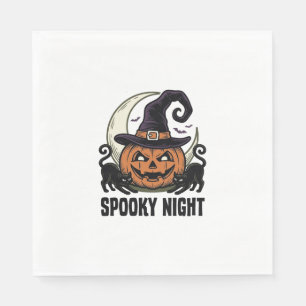 Halloween Pumpkin Cat Witch Hat Vintage Shirt_1 Napkin