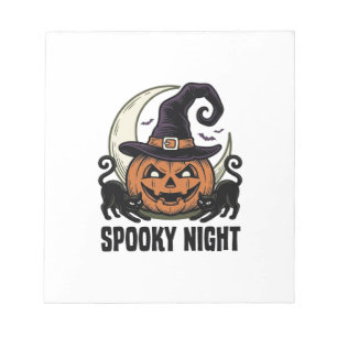 Halloween Pumpkin Cat Witch Hat Vintage Shirt_1 Notepad