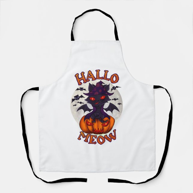 Halloween Pumpkin Catoween Apron (Front)