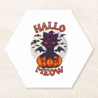 Halloween Pumpkin Catoween Paper Coaster