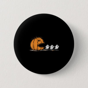 Halloween Pumpkin Chasing Ghost  6 Cm Round Badge