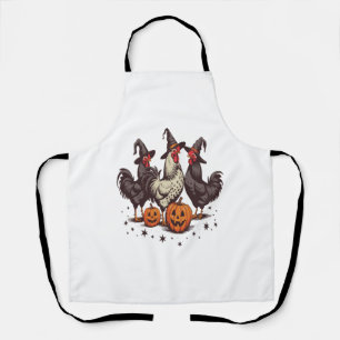 Halloween Pumpkin Chicken Witch Fall Apron
