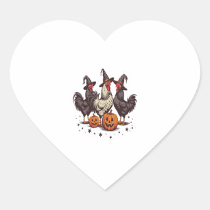 Halloween Pumpkin Chicken Witch Fall Heart Sticker