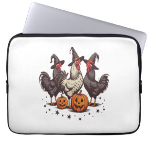 Halloween Pumpkin Chicken Witch Fall Laptop Sleeve