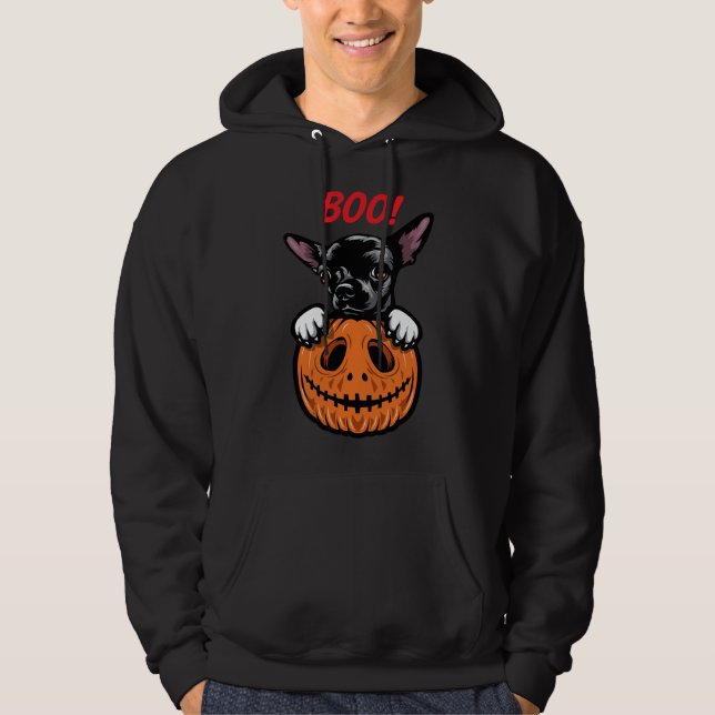 Halloween Pumpkin Chihuahua Hoodie (Front)
