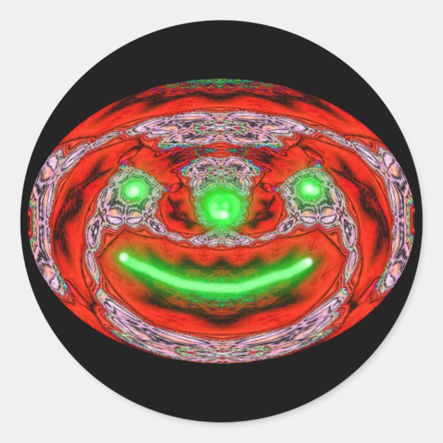Halloween pumpkin classic round sticker (Front)