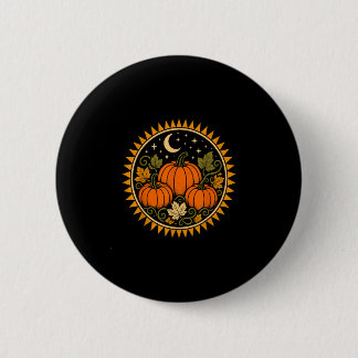 Halloween pumpkin cottagecore retro vintage 6 cm round badge