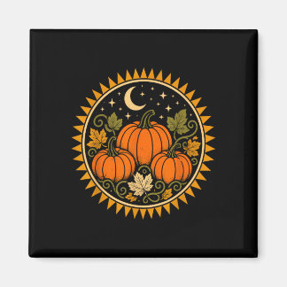 Halloween pumpkin cottagecore retro vintage magnet
