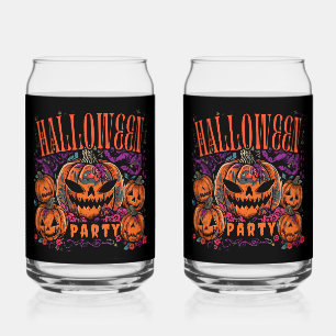 Halloween, Pumpkin Coven Bloom, Gothic Can Glass