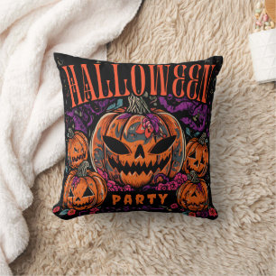 Halloween, Pumpkin Coven Bloom, Gothic Cushion