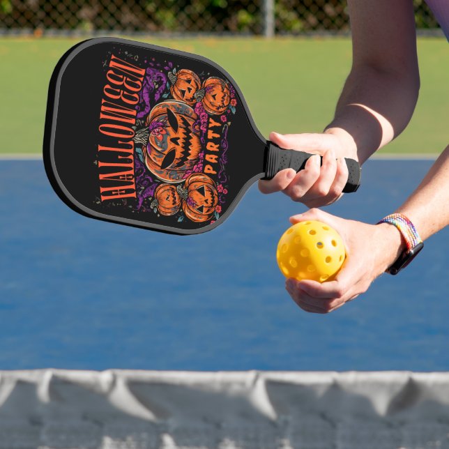 Halloween, Pumpkin Coven Bloom, Gothic Pickleball Paddle (Insitu)