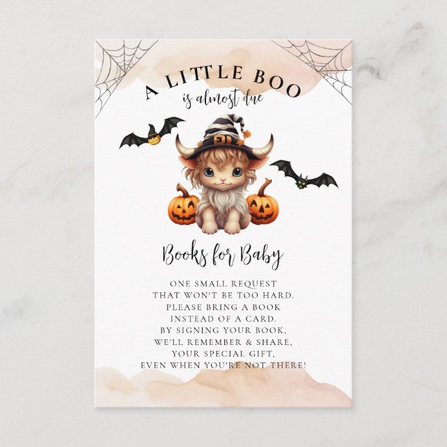 Halloween Pumpkin Cow Little Boo Books for Baby Enclosure Card (Front)