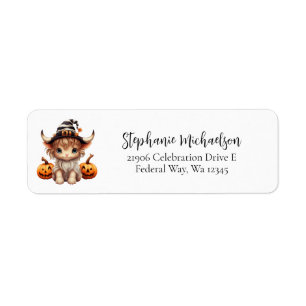 Halloween Pumpkin Cow Return Address