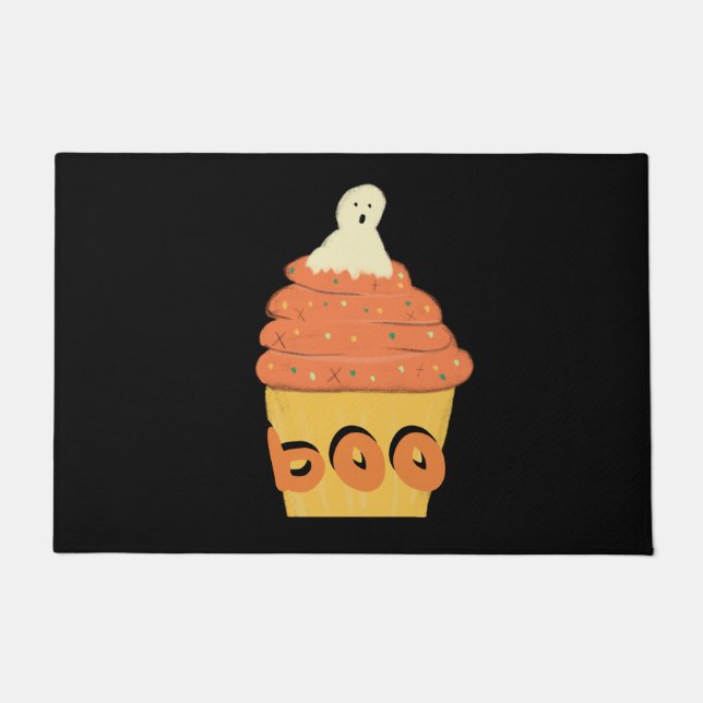 Halloween Pumpkin Cupcake Ghost Topper Sprinkle Doormat (Front)