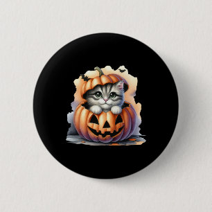 Halloween Pumpkin Cute Cat Girl Women 6 Cm Round Badge