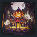 Halloween Pumpkin Cute Ghosts Moon Scary Forest Trivet<br><div class="desc">Halloween Pumpkin Cute Ghosts Moon Scary Forest Paper Party Trivet features a cute pumpkin head and ghosts going on a trick or treat through a spooky forest. Perfect for your Halloween party. Designed by ©Evco Holidays www.zazzle.com/store/evcoholidays</div>