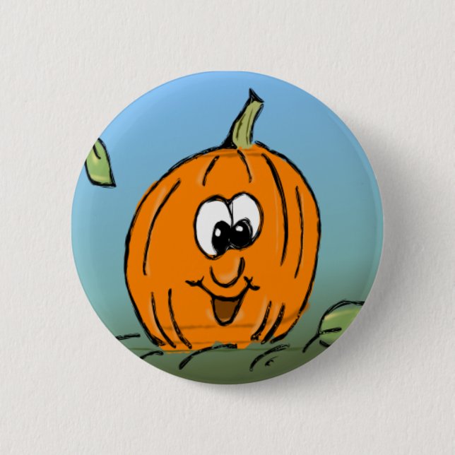 Halloween Pumpkin Cute Smiling Friendly  6 Cm Round Badge (Front)