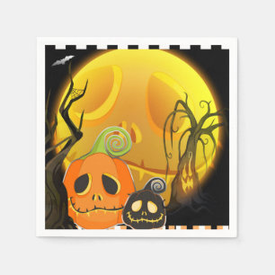 Halloween Pumpkin Cute Whimsical Party Napkin