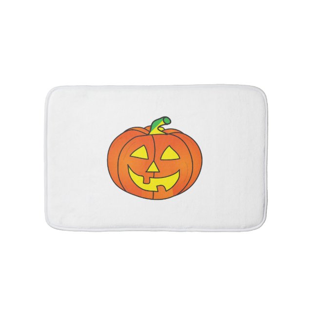 Halloween Pumpkin Cute Witch Chicken Bath Mat (Front)