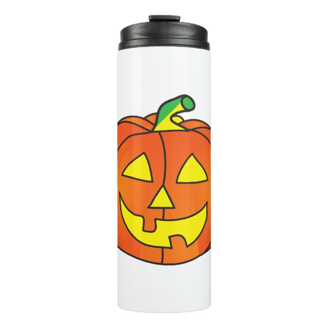 Halloween Pumpkin Cute Witch Chicken Thermal Tumbler (Front)