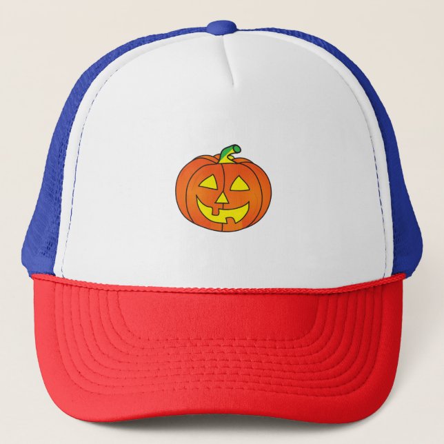 Halloween Pumpkin Cute Witch Chicken Trucker Hat (Front)
