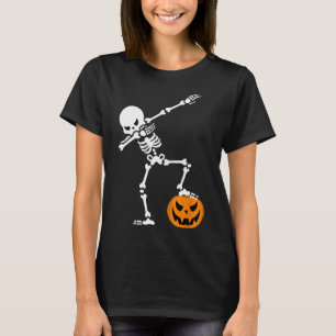 Halloween Pumpkin Dabbing Skeleton For Men Women K T-Shirt