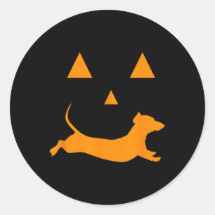 Halloween Pumpkin Dachshund Jack-o-lantern Costum Classic Round Sticker