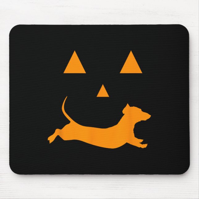 Halloween Pumpkin Dachshund Jack-o-lantern  Costum Mouse Mat (Front)