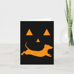Halloween Pumpkin Dachshund Jack-o-lantern Costume Card