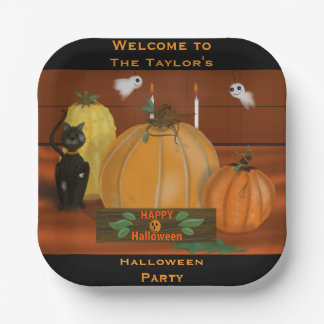 Halloween Pumpkin Decor Party Plates
