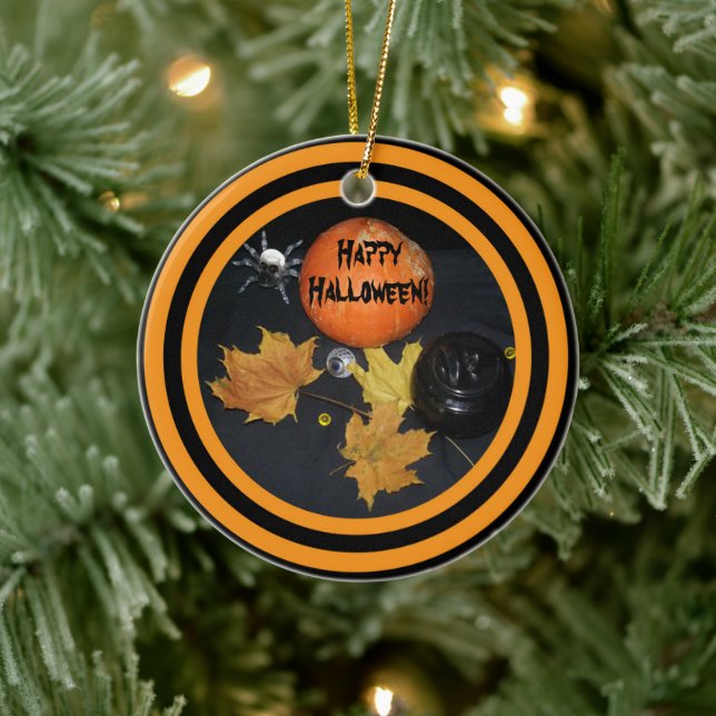 Halloween Pumpkin decorating Ceramic Tree Decoration (Tree)