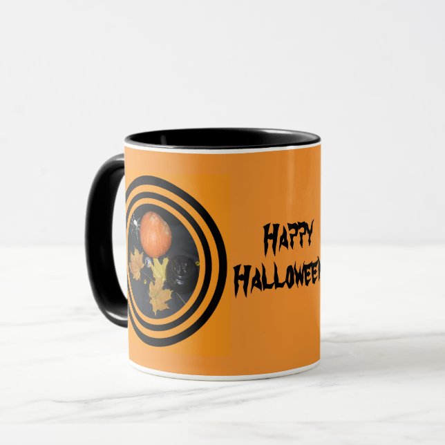 Halloween Pumpkin decorating Mug (Front Left)