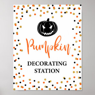 Halloween Pumpkin Decorating Station Sign