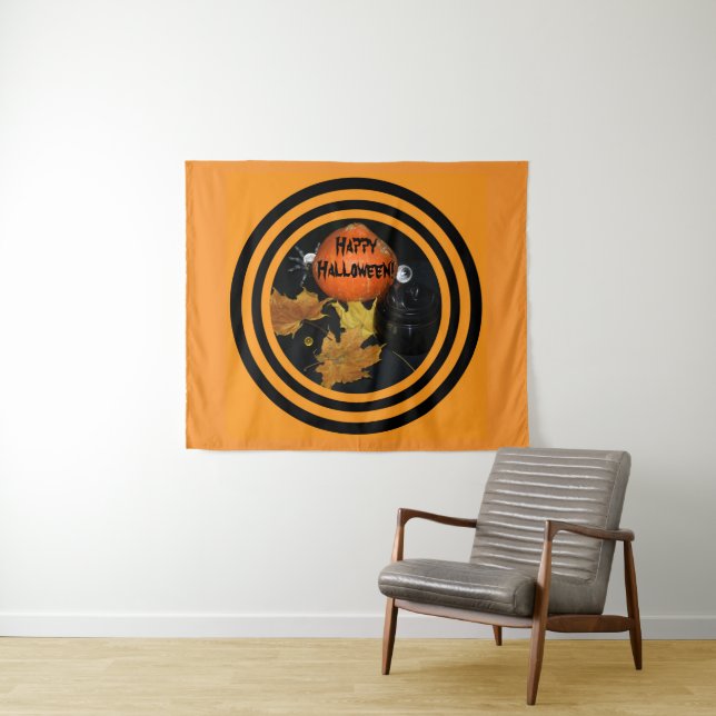 Halloween Pumpkin decorating Tapestry (In Situ (Horizontal))
