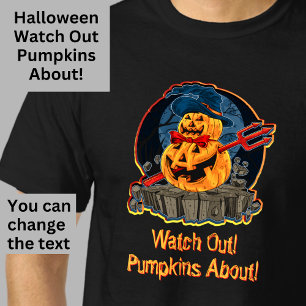 Halloween Pumpkin Devil Trident Zombie Monster     T-Shirt