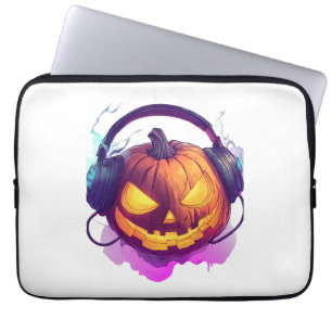 Halloween Pumpkin DJ Party Laptop Sleeve