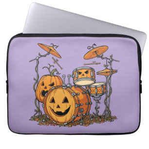 Halloween Pumpkin Drum Set Laptop Sleeve