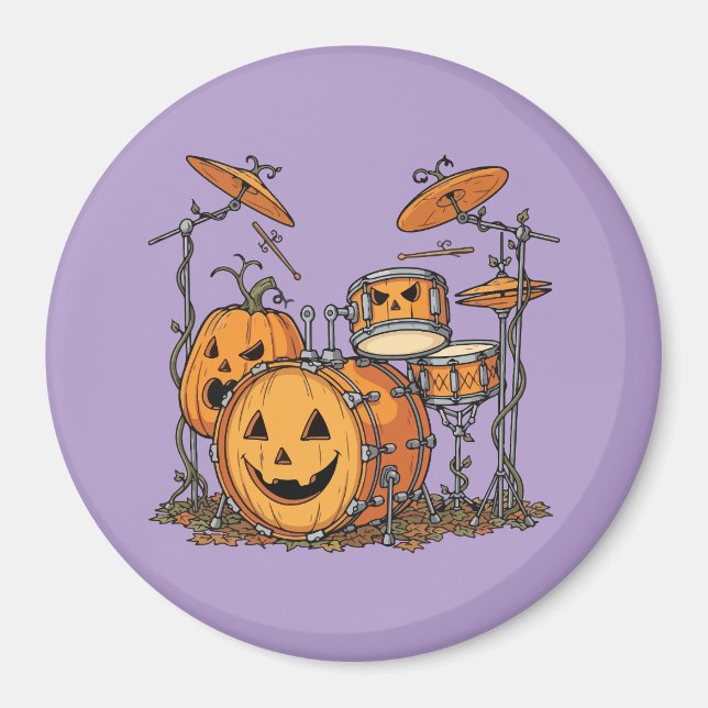 Halloween Pumpkin Drum Set Magnet (Front)