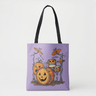 Halloween Pumpkin Drum Set Tote Bag