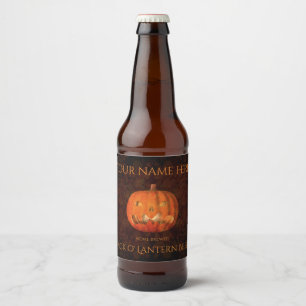 Halloween pumpkin elegant beer bottle label