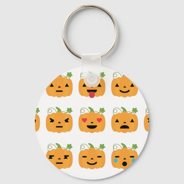 halloween pumpkin emojis key ring (Front)