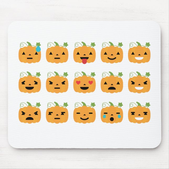halloween pumpkin emojis mouse mat (Front)