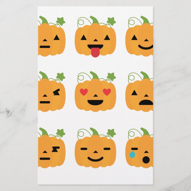 halloween pumpkin emojis stationery (Front)