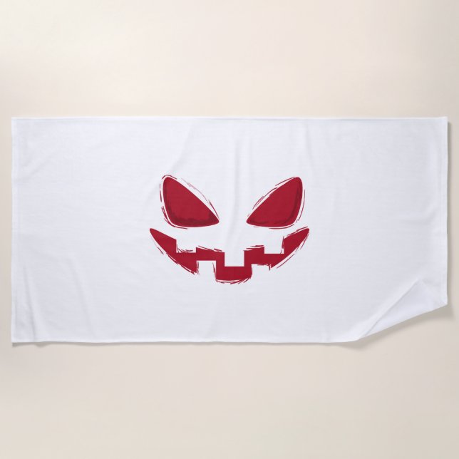 Halloween Pumpkin Face   Beach Towel (Front)