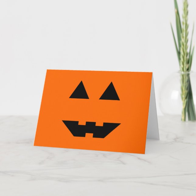Halloween Pumpkin Face Card (Front)